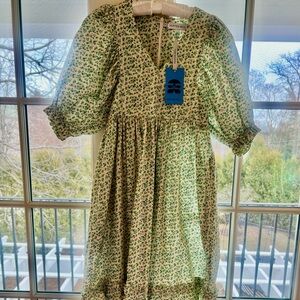 Hunter Bell Palmer Green Floral  Dress XS